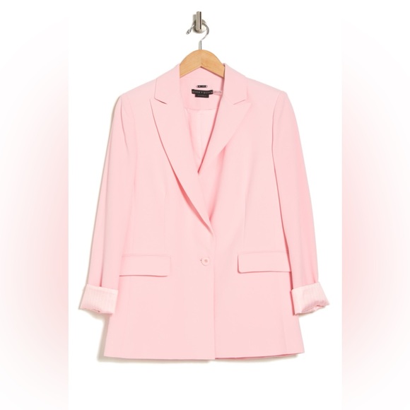 NWT Alice Olivia Justine Oversize Notched Collar Classic Blazer In Petal Pink - Picture 3 of 3